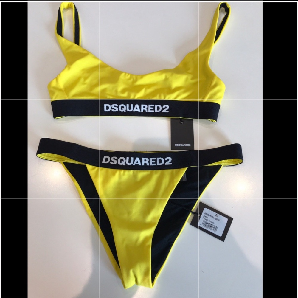 Dsquared bikini set swimwear yellow